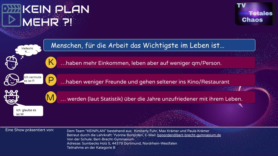 KEIN PLAN MEHR TV Totales Chaos