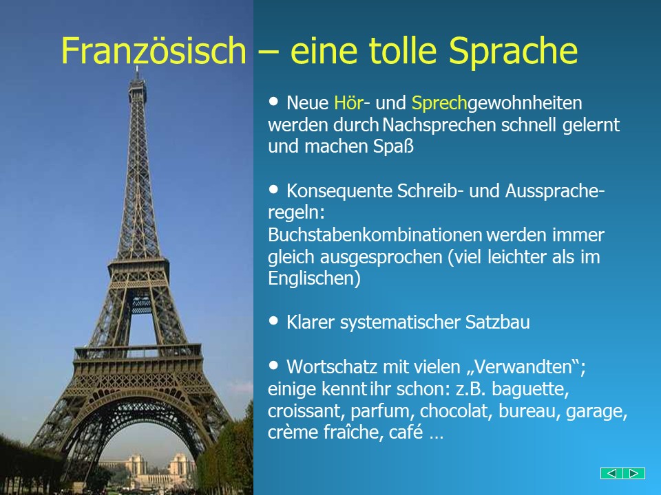 Französisch als Sprache mit System
