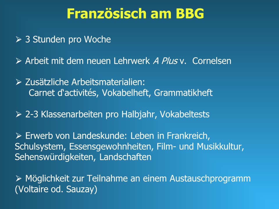 Französisch am BBG
